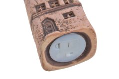 Dekorace keramický LED domek MIX .5cmLx4.8cmWx10,8cmH - 12 ks