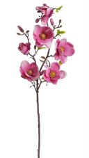 Větvička umělé magnolie s listy 4 květy + 2 poupata, dl. 116cm