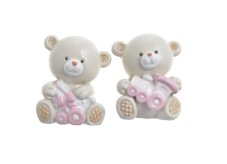 Dekorace figurka medvídka s hračkou 4,5cm - polyresin