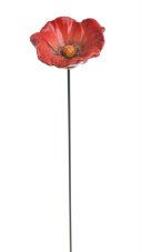 Dekorace keramický kvítek na drátku (7,5cm⌀x4,3cmH) 38cmH