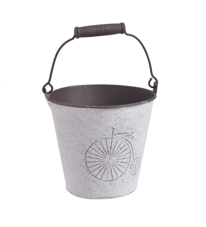Dekorační nádoba ve tvaru kýble Ø13 x H 12 cm