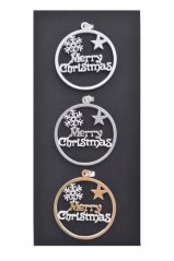 Vánoční dekorace dřevěné přízdoby, mix druhů 5.3cmLx0,2cmWx6cmH - závěs