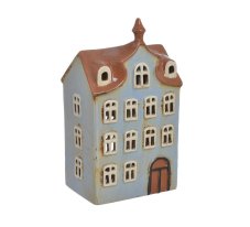 Keramický domek - svícen na light svíčku 13cmLx9cmWx22,5cmH