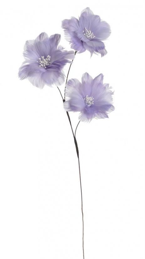 Květy z barveného peří 11 cm, dl.75cm