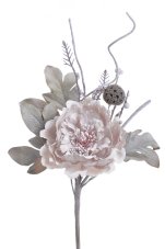 Květ umělé pivoňky s doplňky, květ Ø9cm/dl. zápich 30cm_03