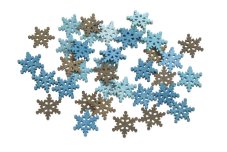 Vánoční výseky vločky, mix barev, 2 cm, 36 ks