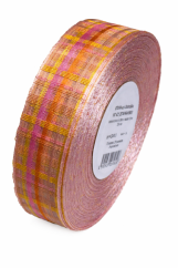 Plátnová kostková stuha s monofilem a vlascem 25mm/25m