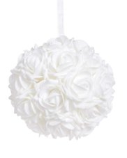 Koule z hlaviček pěnových růží, hlavička Ø 8cm, koule Ø 20cm - závěs