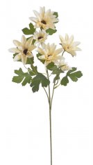 Umělá kopretina s 4 květy a 2 poupata, květ Ø8cm/ zápich dl.62cm