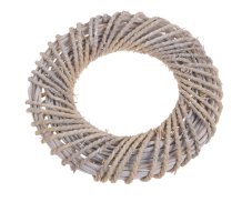 Věnec z šustí na proutěné konstrukci 30cm∅ x 4cm