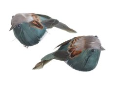 Dekorace péřový ptáček na klipu 10cmLx5cmWx8cmH - 2ks
