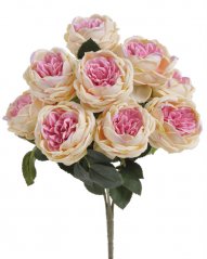 Kytice umělých růží s listy, květ Ø 8cm/celkem dl.45 cm