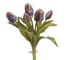 Svazek tulipánů z měkčeného plastu hlavička 6cm, celkem dl. 30cm - 5ks