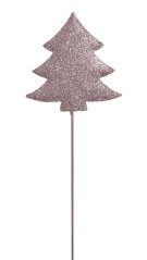Vánoční dekorace plechový stromek 9cm, zápich 45cm