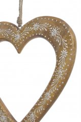 Dekorace vykrojené 3D srdce s ornamenty - závěs 26x26cm..24,5cmLx1,8cmWx25,5cmH.