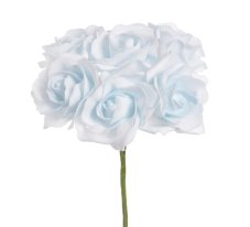 Hlavička pěnové růže na drátku 8/25cm - 6 ks