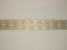 Kostková stuha atlasová jednolící s metaloplastem 2cm/25m