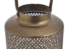 Dekorace kovová lampa na svíčku 16cmØ x 23-34cmH