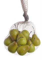 Dekorace umělé hrušky 4,5cm∅x10cmH v síťce - 12ks