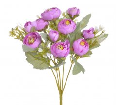 Kytice umělých ranunculusů, 5 květů Ø 4cm a 5 poupat dl.celkem 30cm