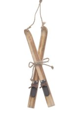 dekorace dřevěné lyže ..6cmLx1,5cmWx17,5cmH. - závěs