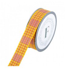 Tkaná kostkovaná stuha 2,8cm/dl.10m - žlutá