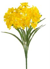 Kytice umělých narcisek - 7 stonků/35 květů, květ 5cm dl. celkem 40cm