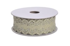 Samolepící brokátová perforovaná stuha 2,5cm/dl. 5 m - champagne