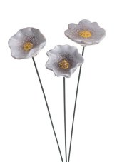 Dekorace keramický kvítek na drátku (5,1cmL x 4,9cmW x 2,9cmH)