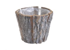 Dekorace - nádoba z kůry s vnitřní nepropustnou výstelkou Ø18cm x15cmH