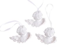 Dekorace figurka torzo anděla na pověšení 5,5cm - 3ks