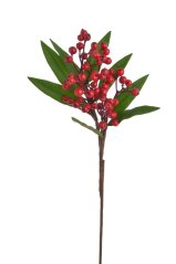 Větvička umělého hlohu s listy dl. 51cm