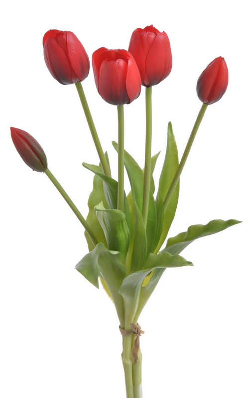 Svazek plastových tulipánů, hlavička 5cm, dl. celkem  40cm - 5 kusů