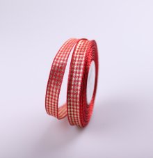 Tkaná kostková stuha s metaloplastem a drátem 1,5cm/25m