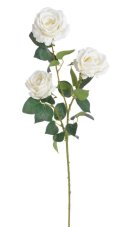 Umělá velvetová růže, 3 květy Ø 11cm dl. celkem 107cm