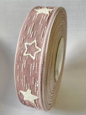 Plátnová stuha se vzorem a drátkem 25mm/20m