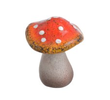 Podzimní dekorace muchomůrka keramika mix barev .6,5cmL x 6cmW x 8cmH - 12 ks