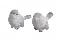 Dekorace  figurka ptáček sedící .5,5cmLx3cmWx4,5cmH - 2 druhy