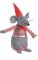 Myš v pruhovaném tričku a s čepicí - látková dekorace, 23 cm