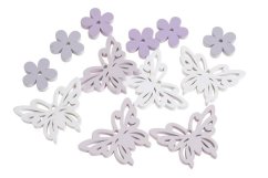 Motýli a kvítky - mix, 12 ks