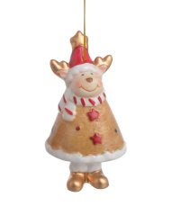 Vánoční dekorace keramický zvonek .7cmL x 6,5cmW x 15cmH - závěs