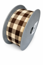 Plátnová stuha s vetkaným kostkovým vzorem 4cm/10m