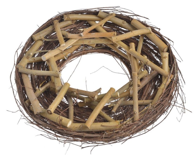 Věnec ze dvou druhů přírodního proutí Ø 42cm