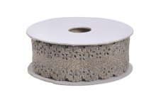 Samolepící brokátová perforovaná stuha 2,5cm/dl. 5 m - šedá tmavá