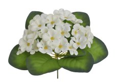 Umělá kytička 25 afrických fialek s lístky, květ Ø 4 cm, trs 18 cm