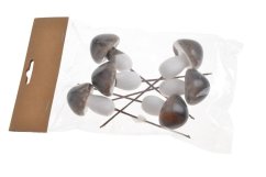 Podzimní dekorace umělá houba zápich (4cm∅x5cmH) 13cmH - 6ks