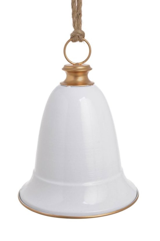 Dekorace 3D kovový zvon s rolničkou - závěs.(20,5cmØx27,5cmH) 47cmH