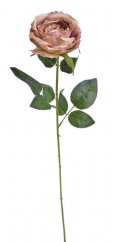 Umělá růže s listy, hlavička Ø 9cm/dl. 63cm_25
