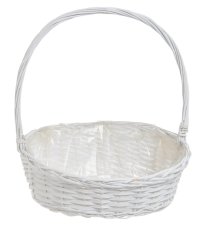 Proutěný, oválný košík s uchem a s igelitem uvnitř 44cmLx36cmWx50cmH