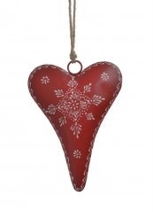 Dekorace - plechové barvené srdce s ornamenty - 21x15,5cm..15,5cmLx3,5cmWx21,5cmH